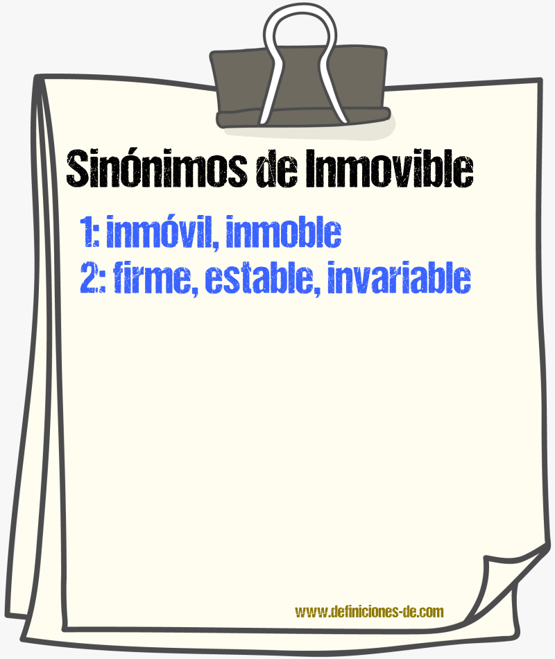 Sinnimos de inmovible