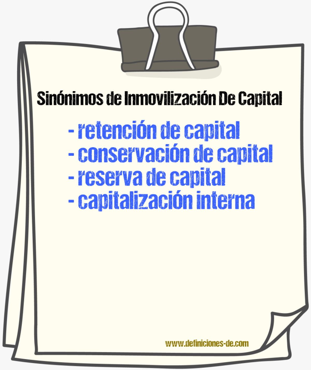 Sinónimos de inmovilización de capital