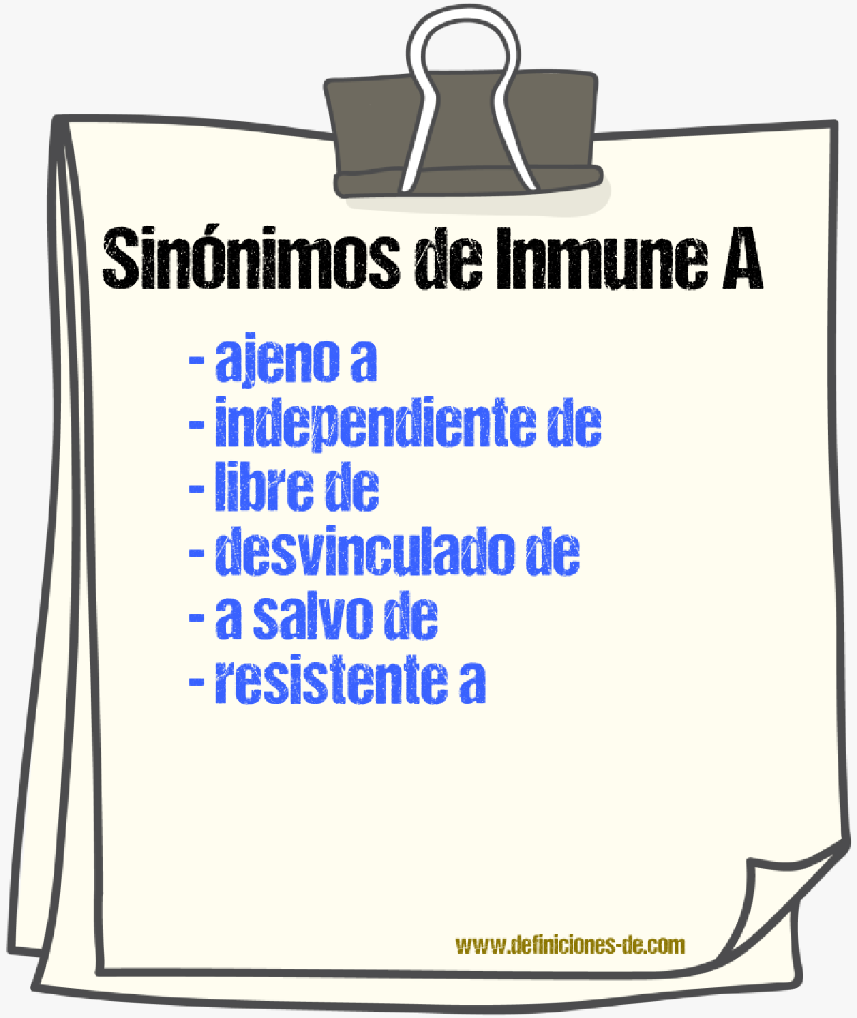 Sinónimos de inmune a