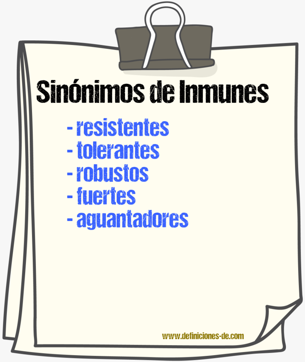 Sinónimos de inmunes