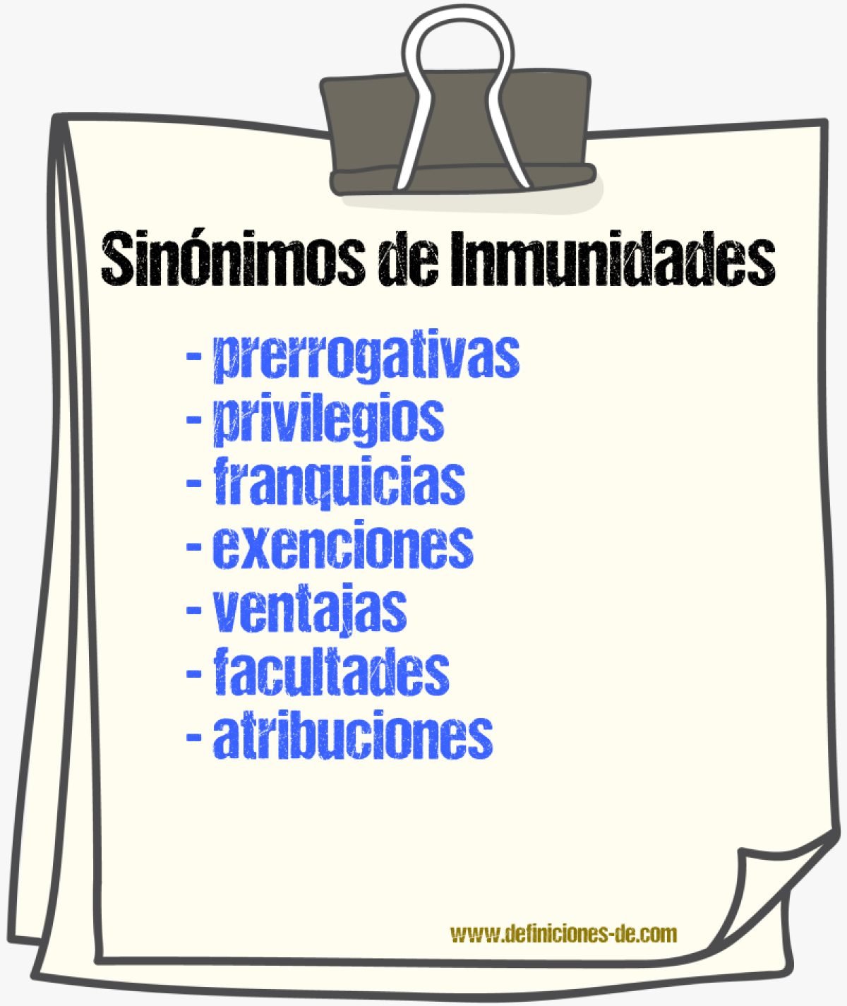 Sinónimos de inmunidades