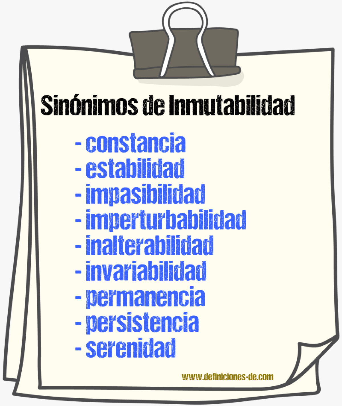 Sinnimos de inmutabilidad