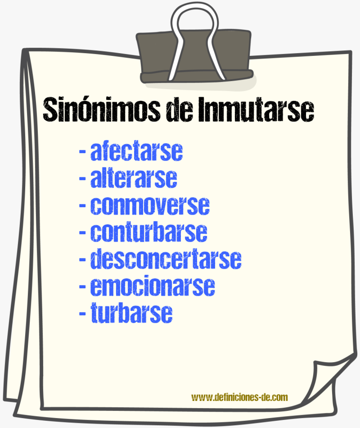 Sinnimos de inmutarse