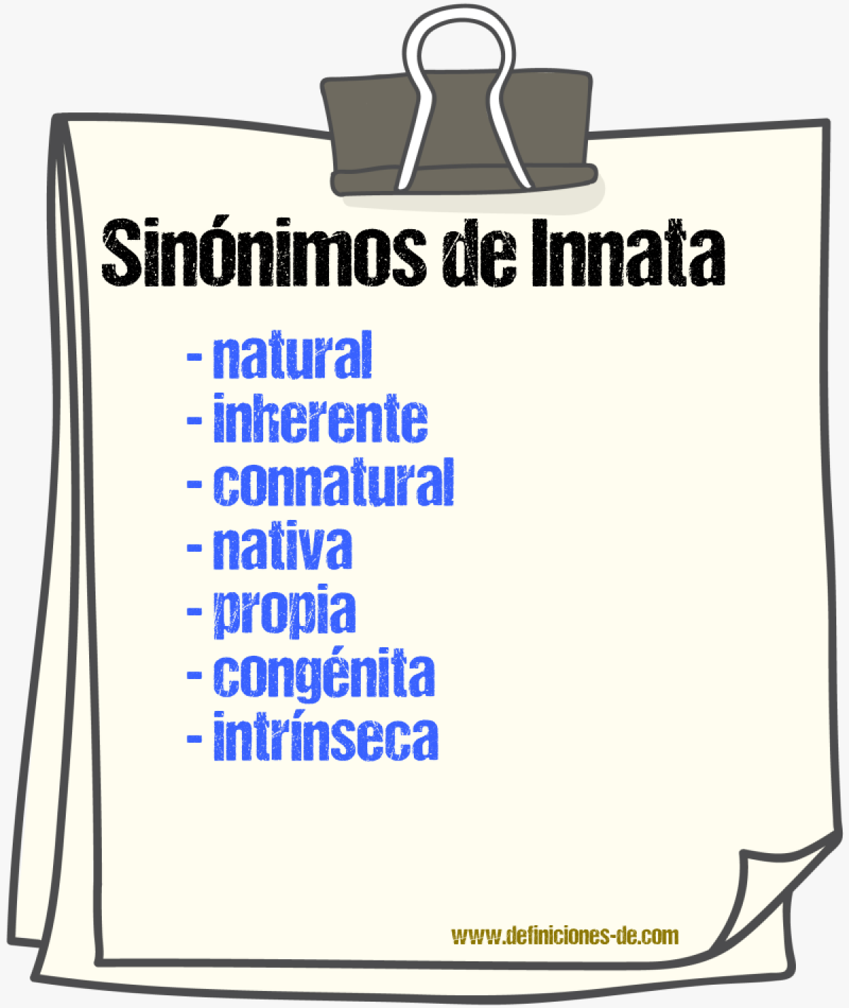 Sinónimos de innata