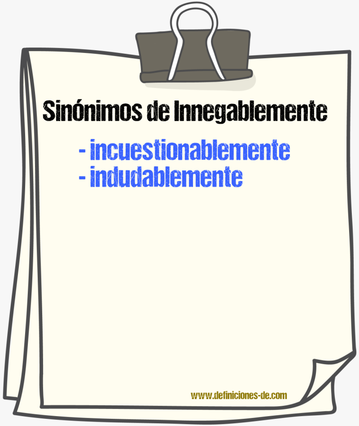 Sinnimos de innegablemente