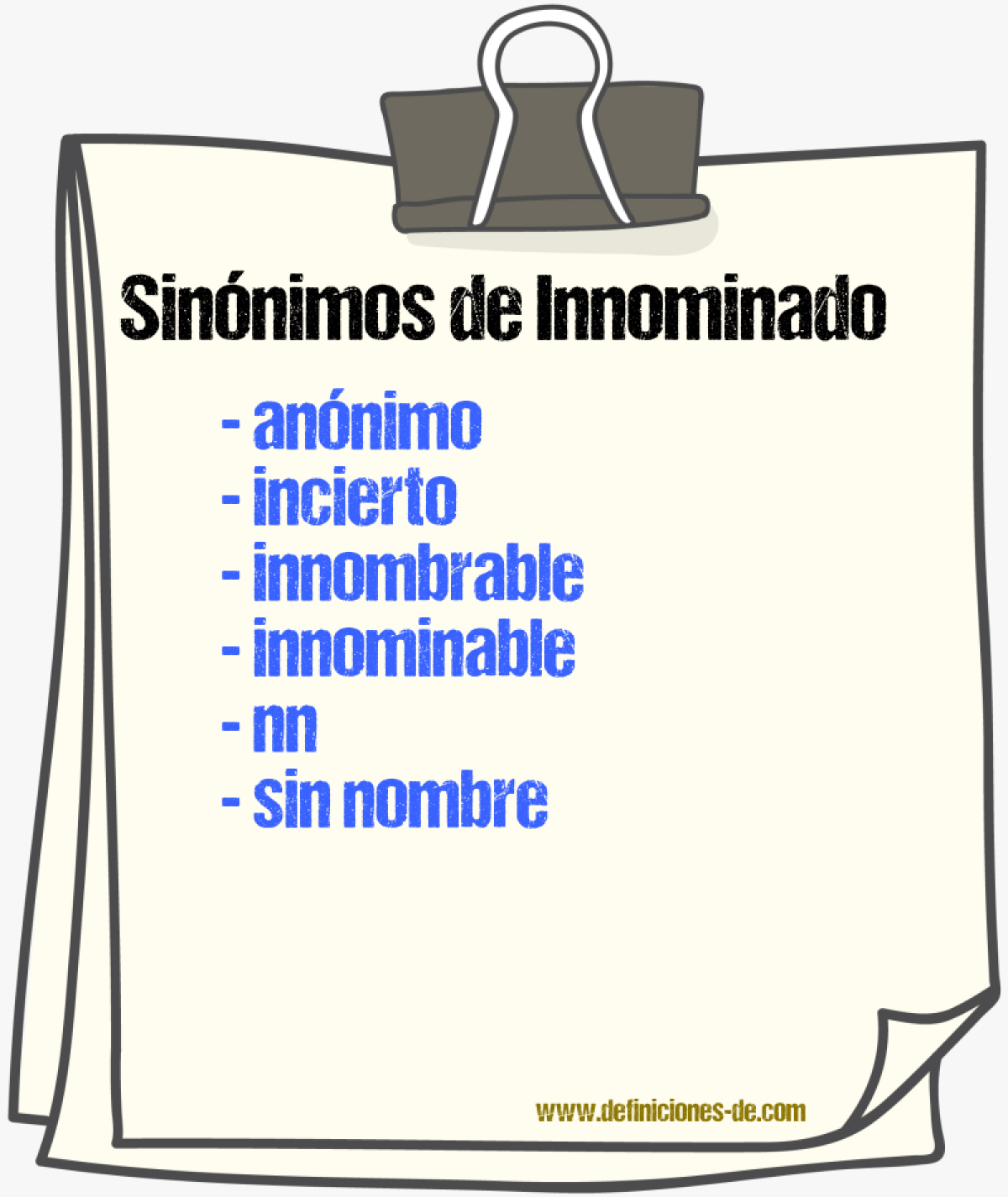 Sinnimos de innominado