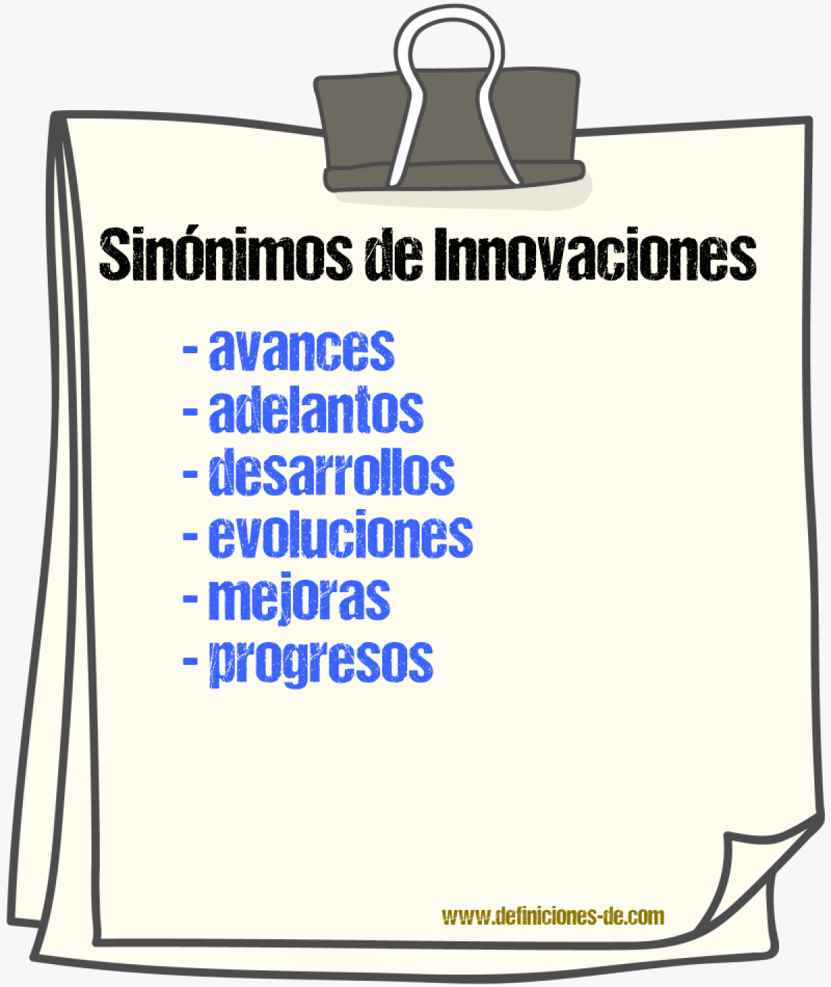 Sinónimos de innovaciones