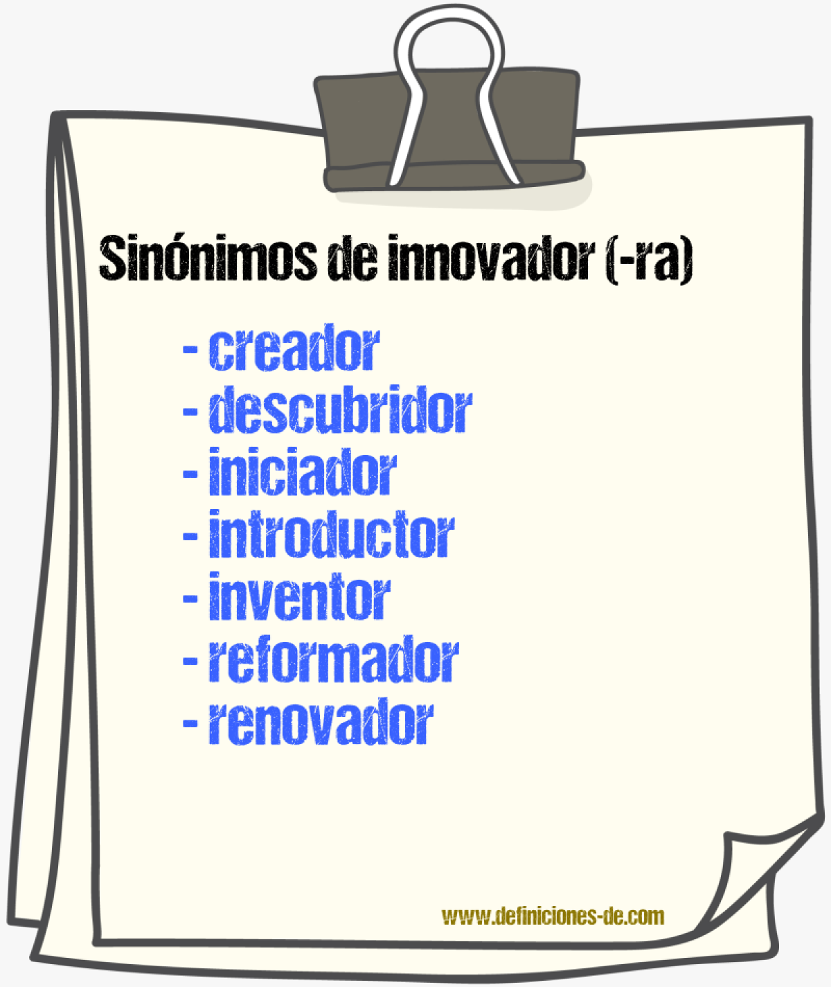 Sinnimos de innovador