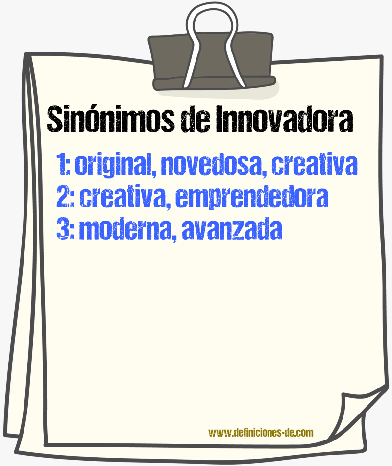 Sinónimos de innovadora
