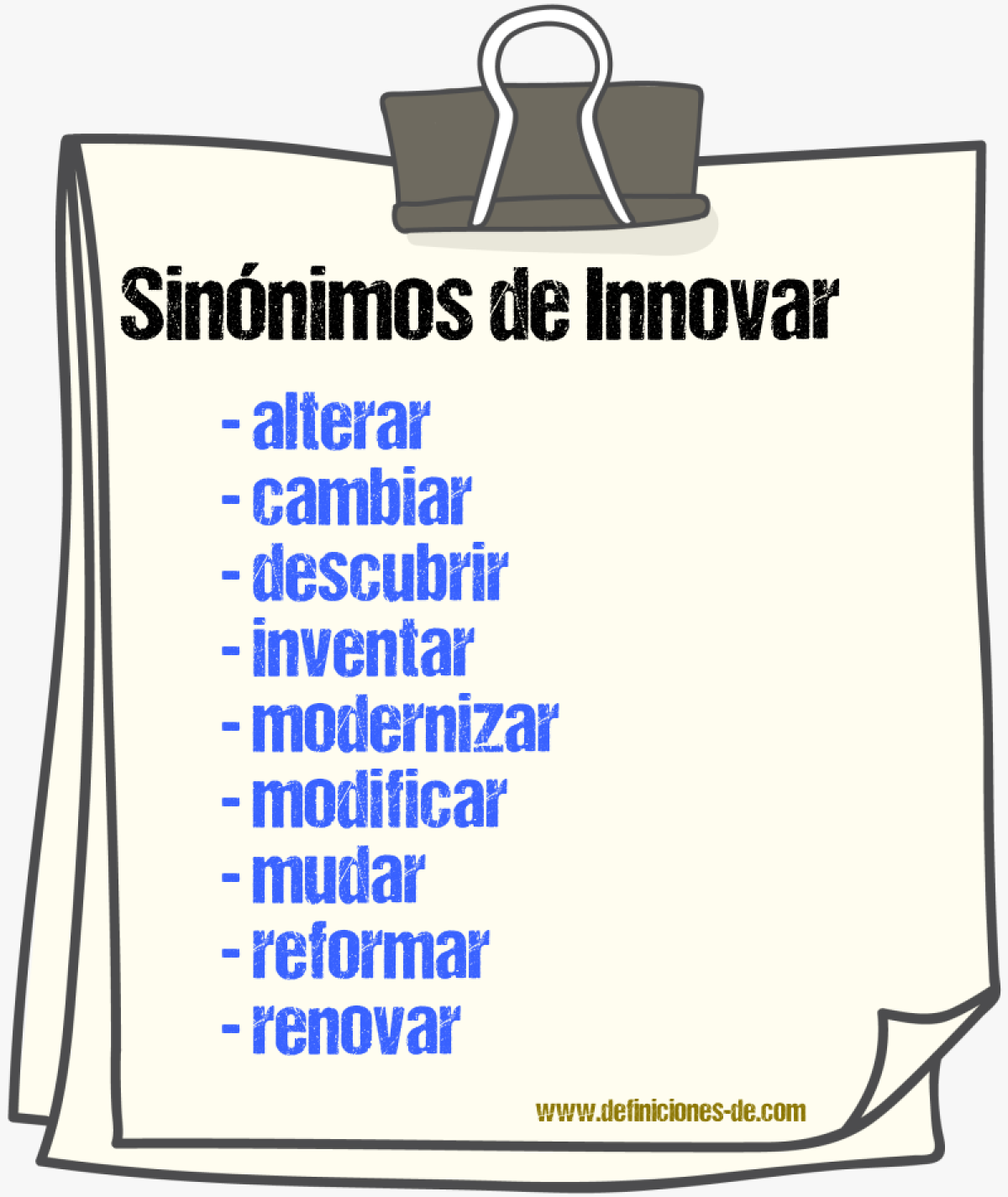Sinónimos de innovar
