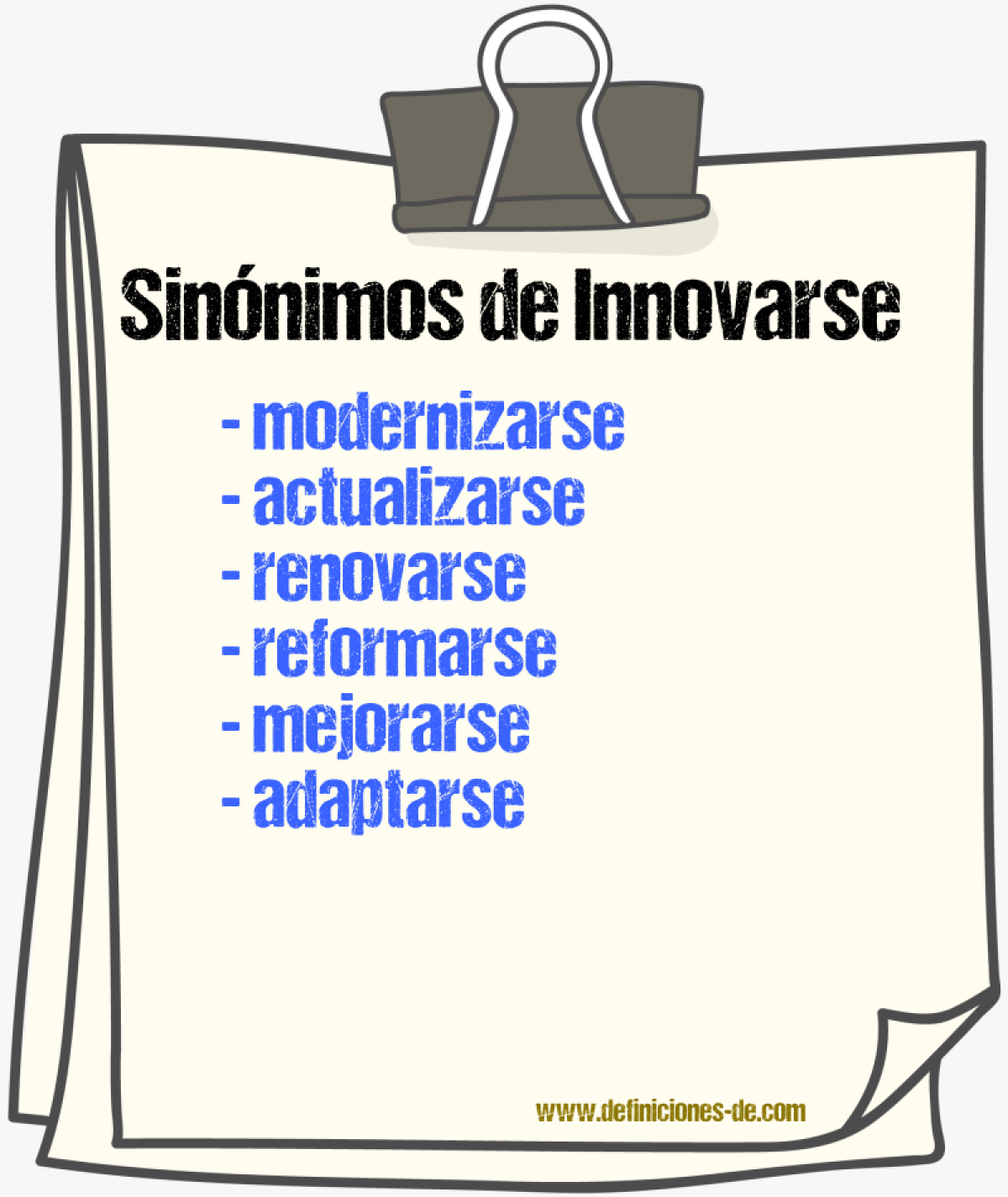 Sinónimos de innovarse