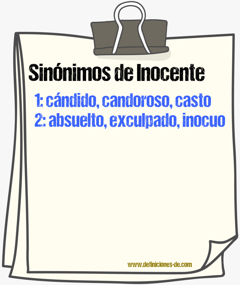 Sinónimos de inocente