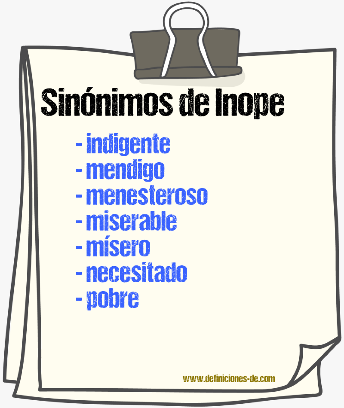 Sinnimos de inope