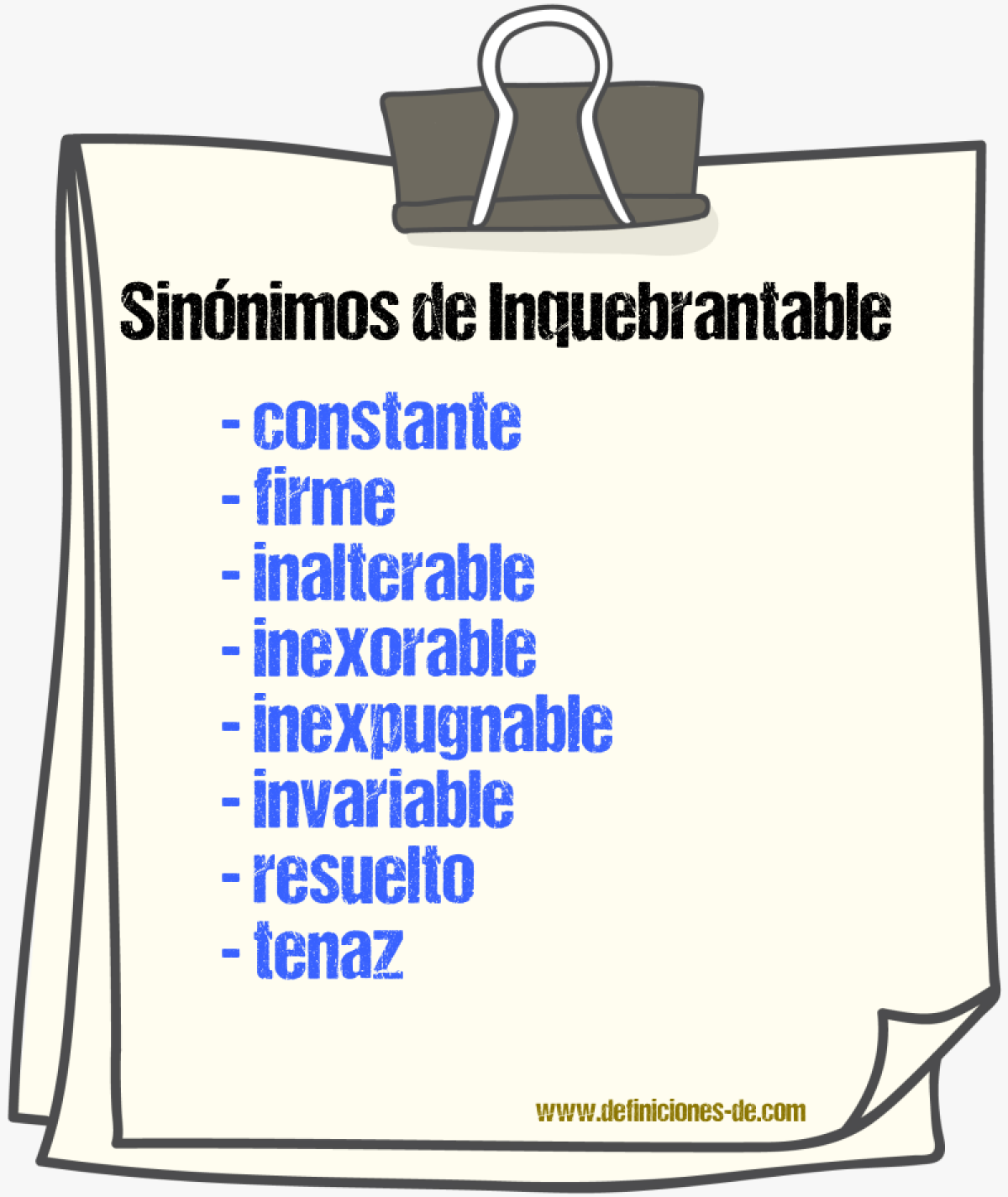 Sinnimos de inquebrantable