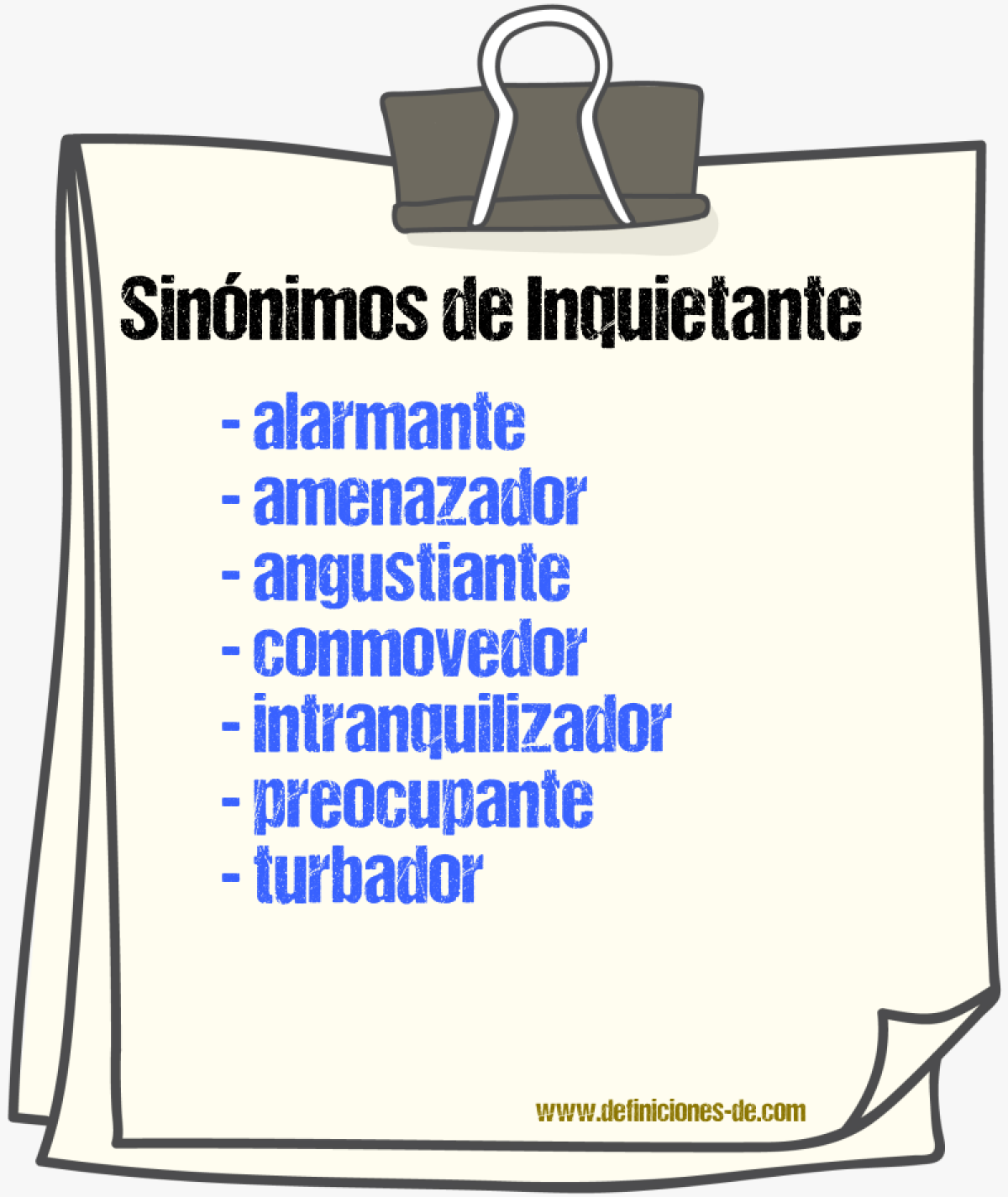 Sinnimos de inquietante