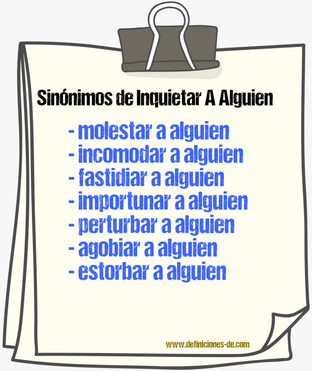 Sinónimos de inquietar a alguien