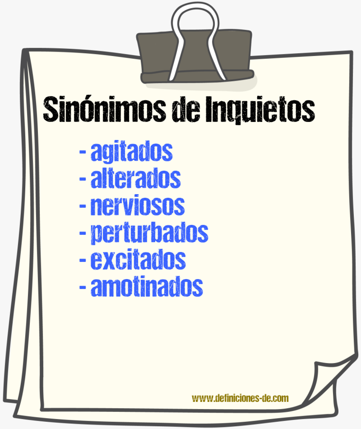 Sinónimos de inquietos