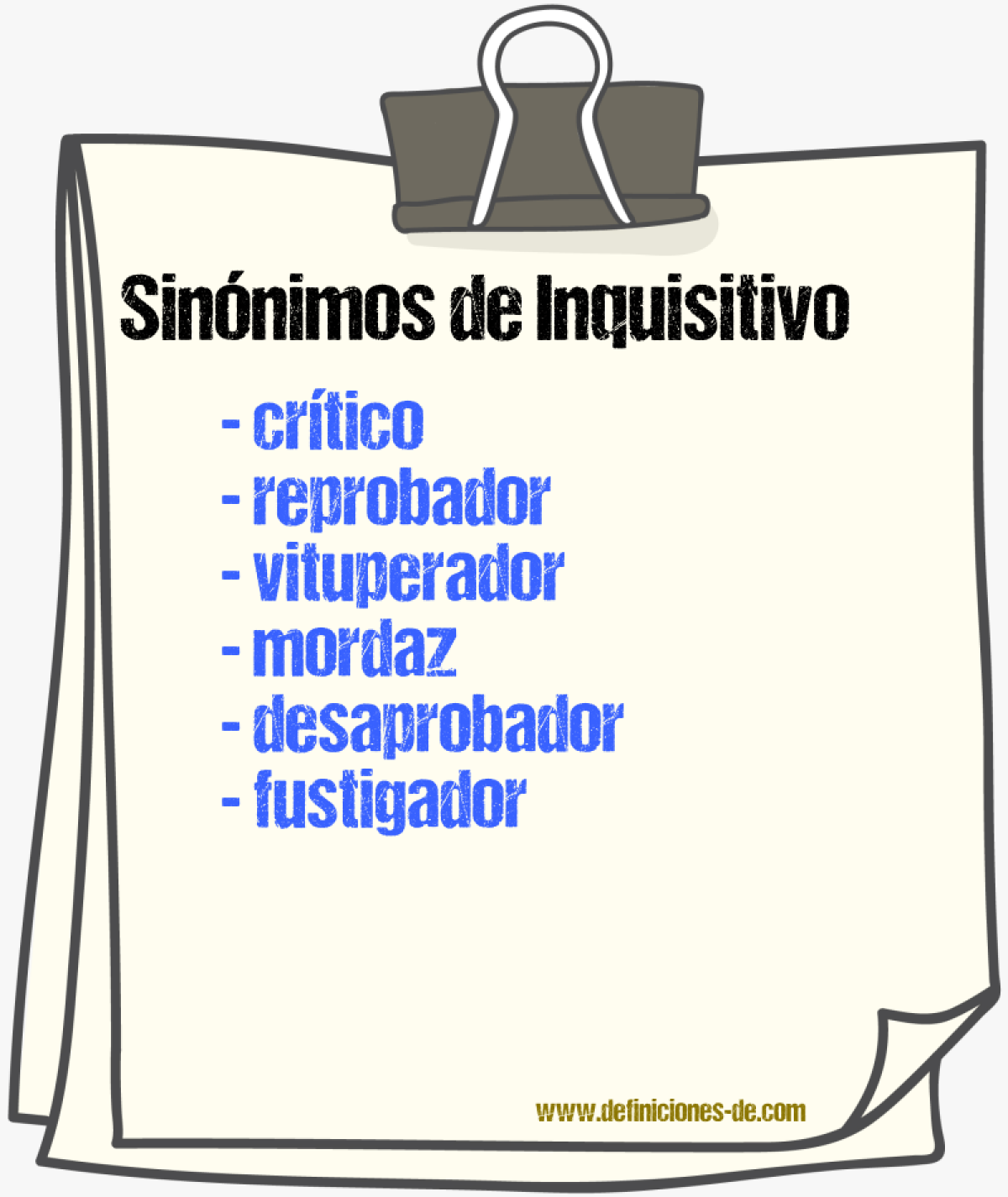 Sinónimos de inquisitivo