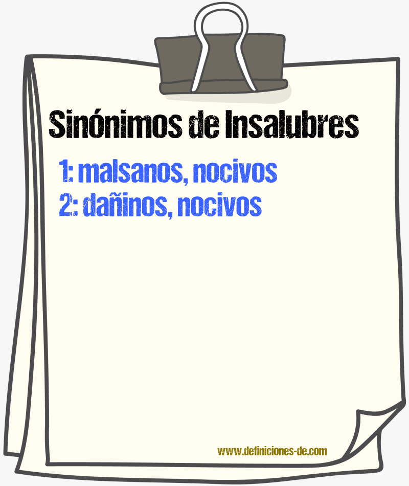 Sinónimos de insalubres