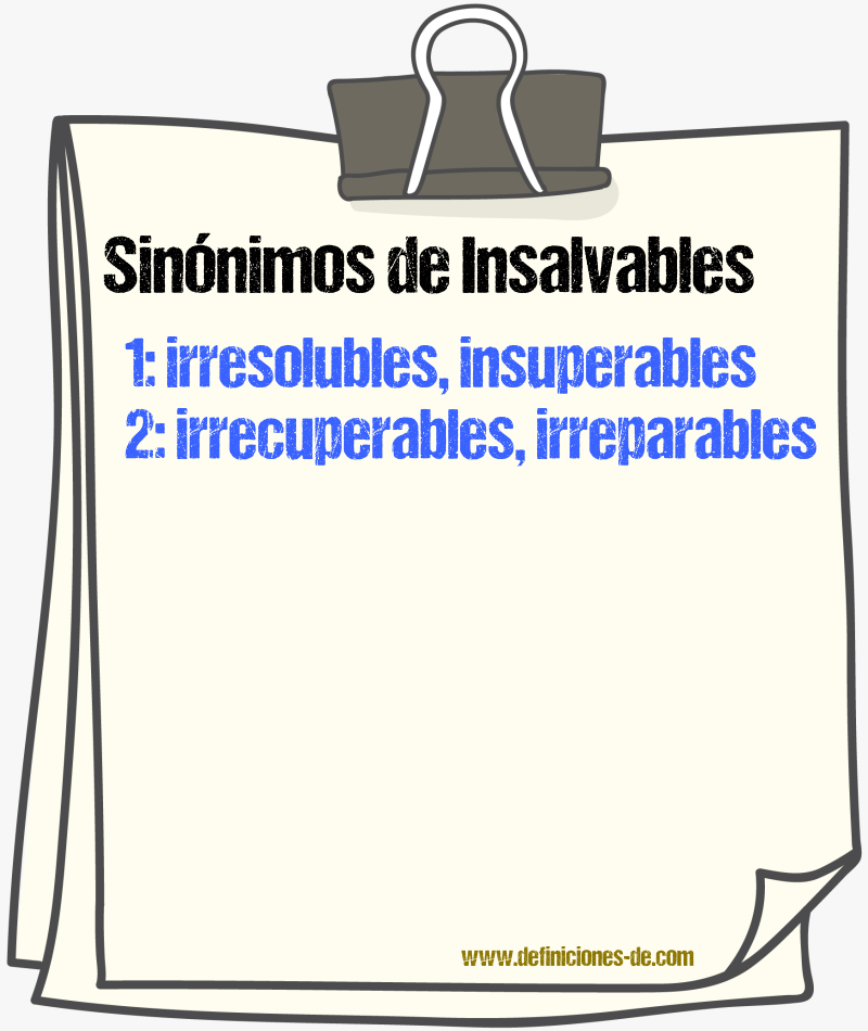 Sinónimos de insalvables
