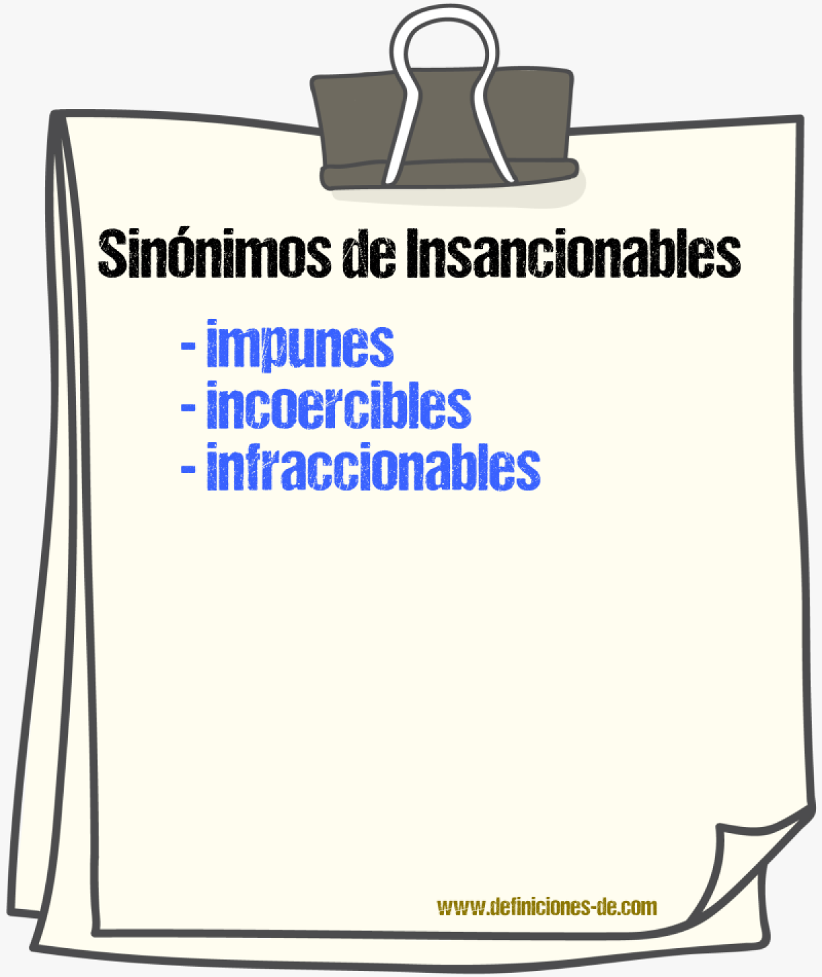Sinónimos de insancionables