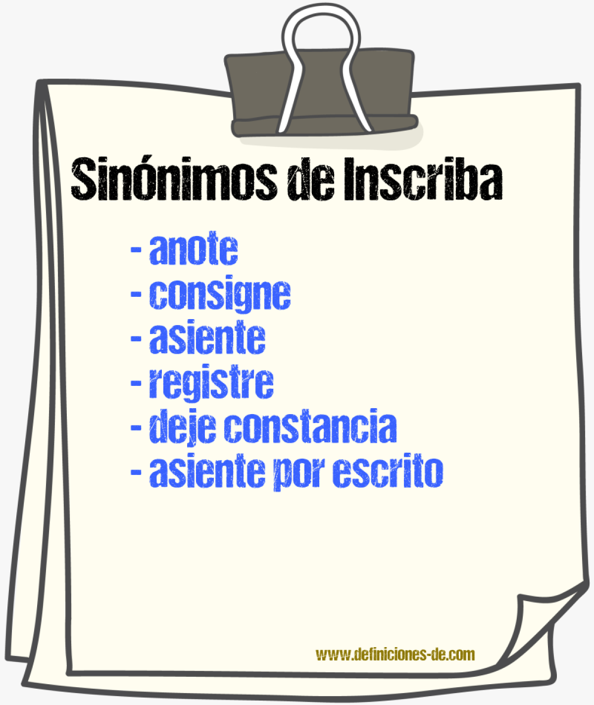 Sinónimos de inscriba