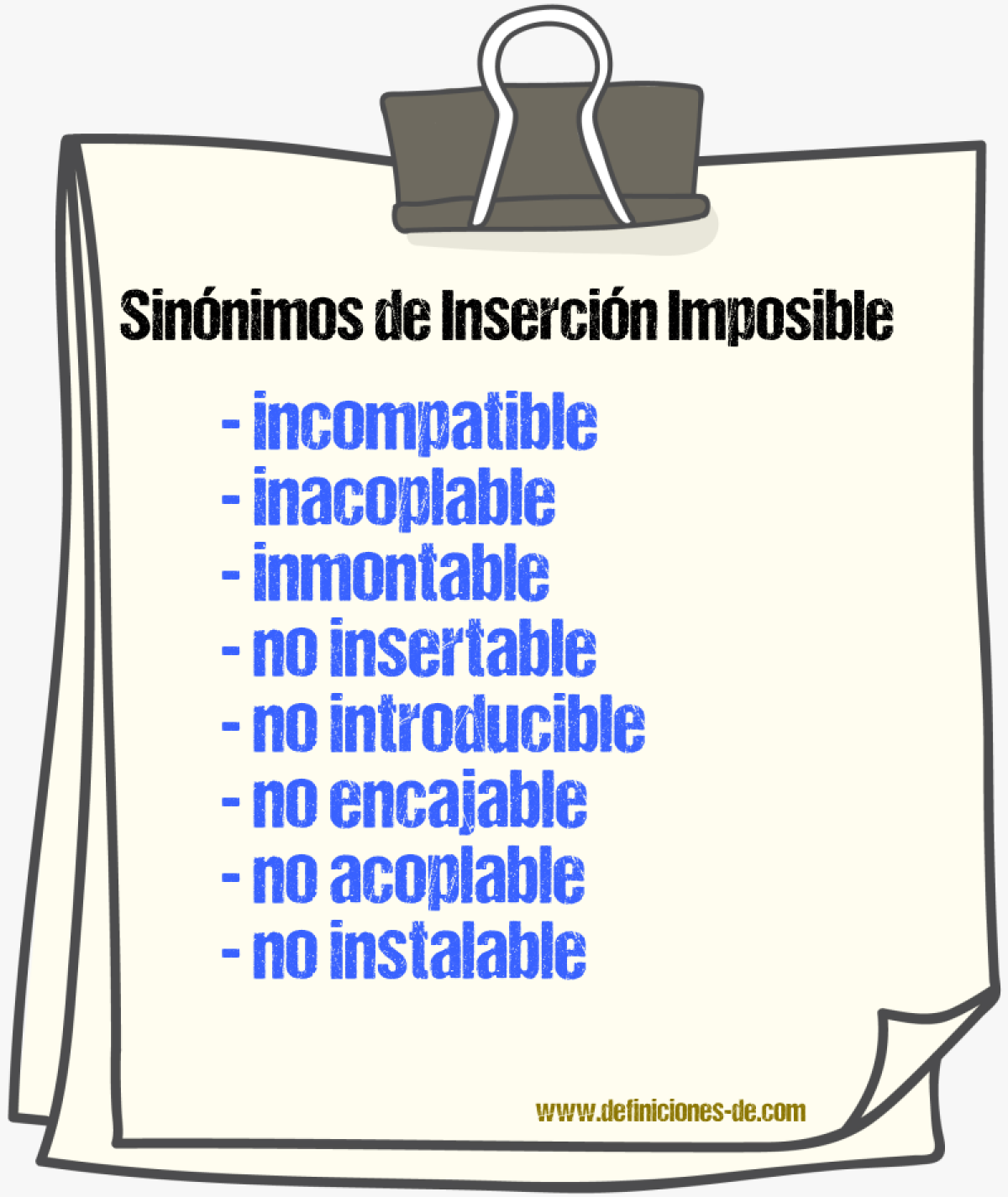 Sinónimos de inserción imposible