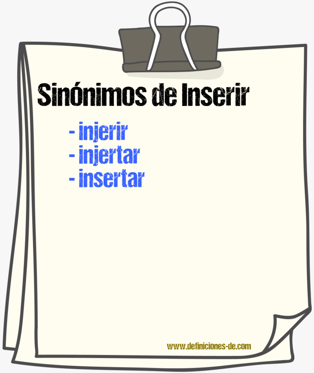 Sinnimos de inserir