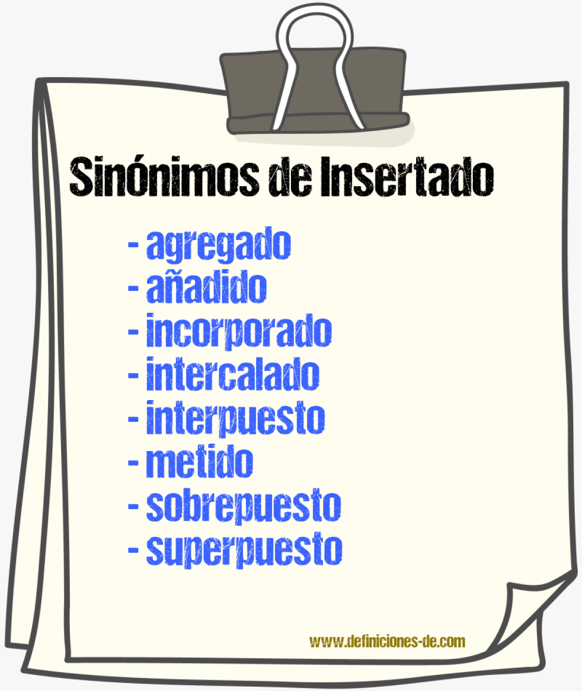 Sinnimos de insertado