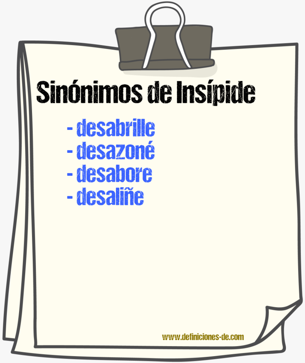 Sinónimos de insípide