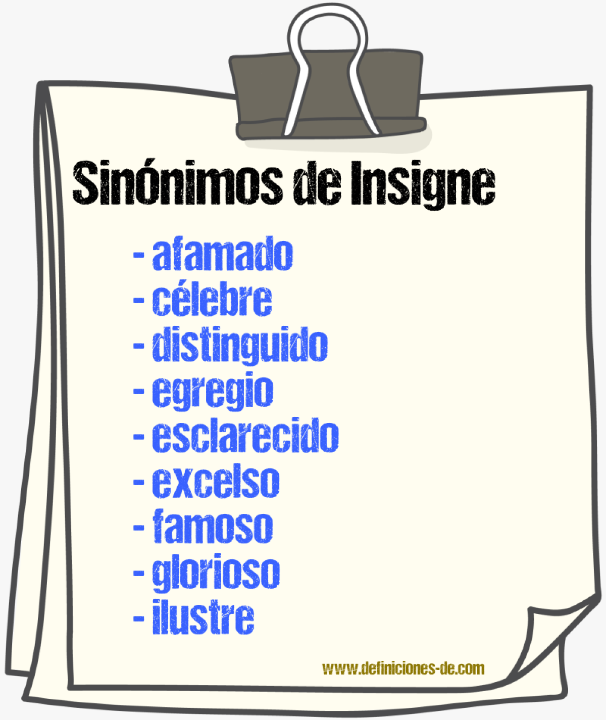 Sinnimos de insigne