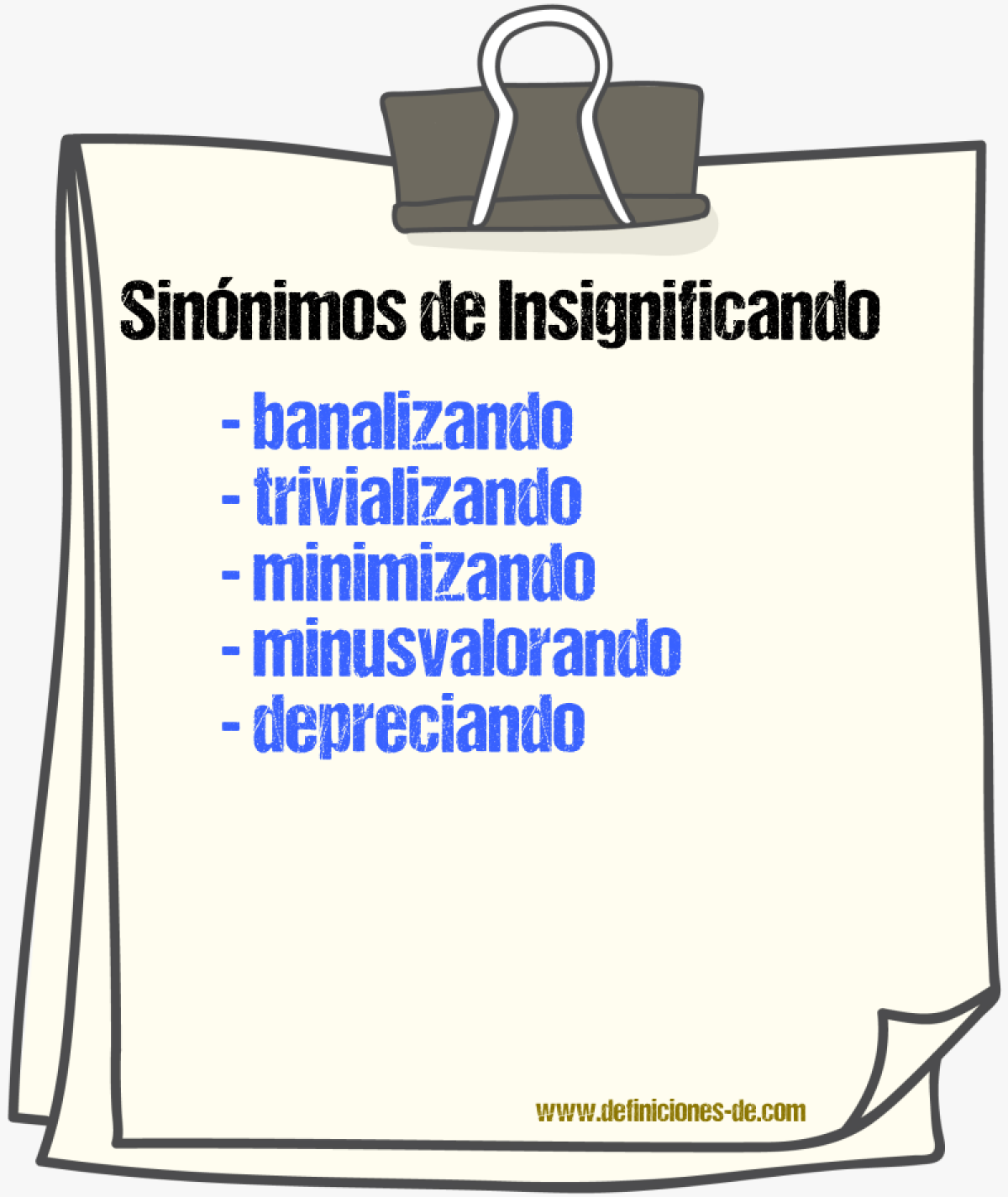 Sinónimos de insignificando