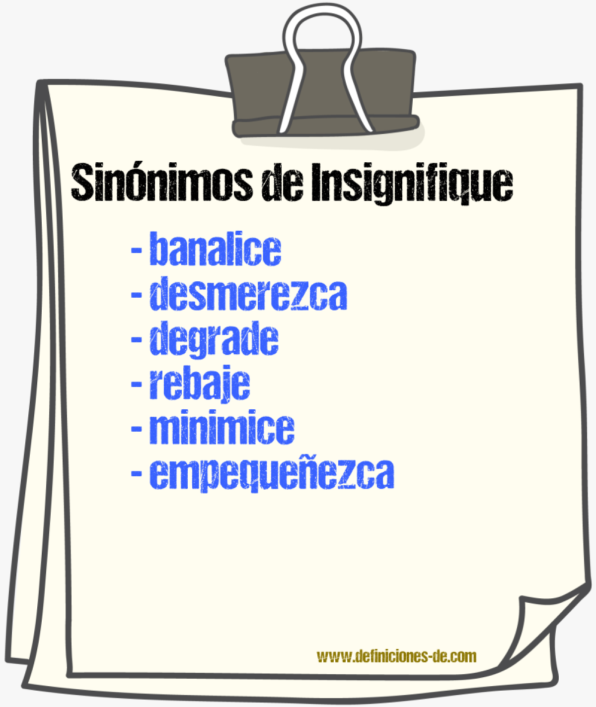 Sinónimos de insignifique