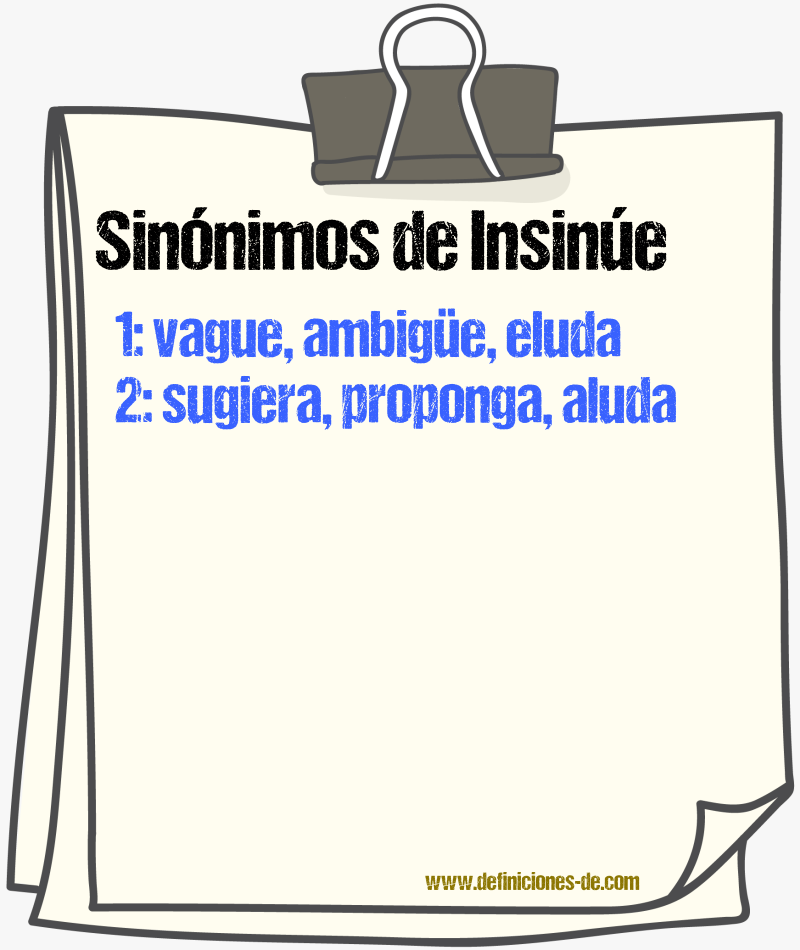 Sinónimos de insinúe