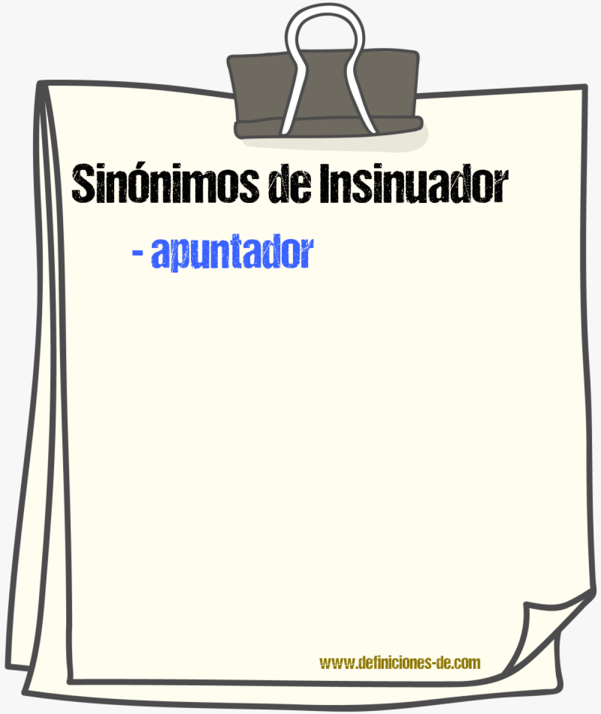 Sinnimos de insinuador