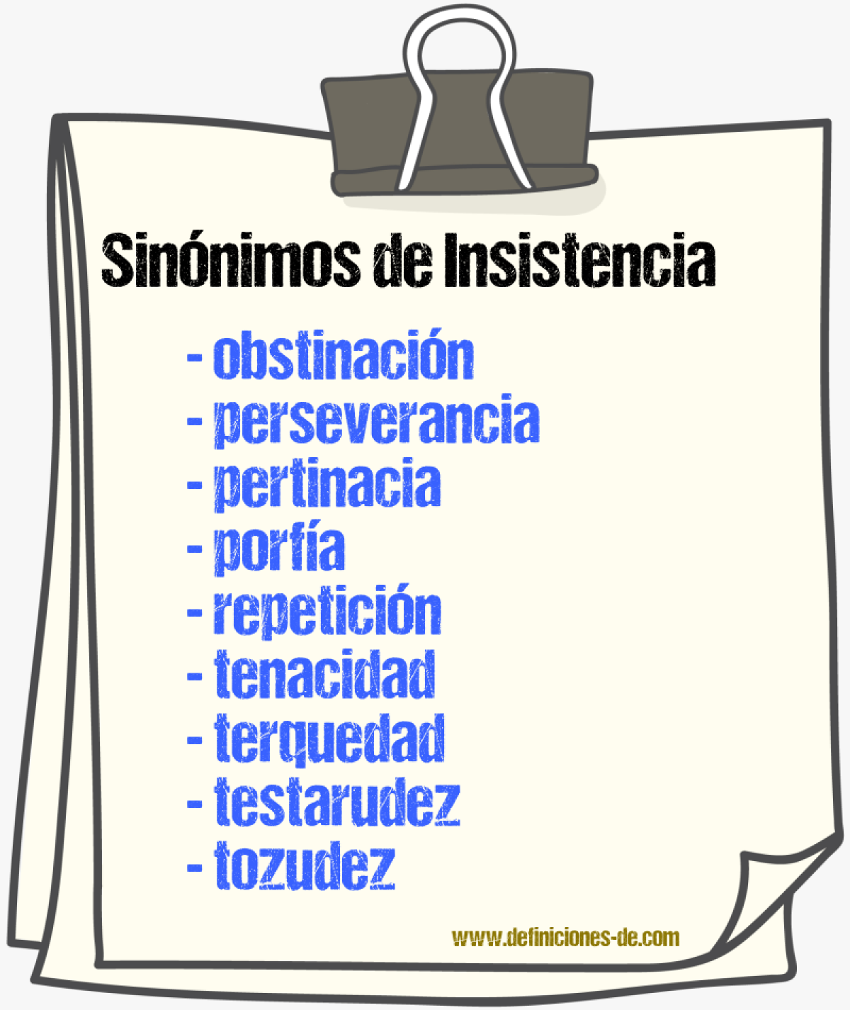 Sinnimos de insistencia