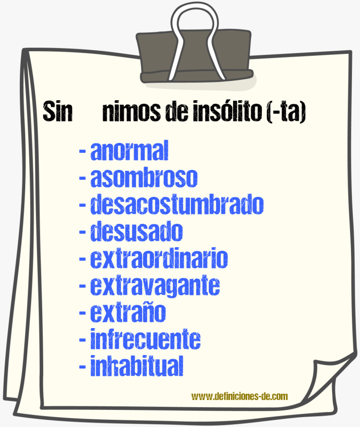 Sinnimos de inslito