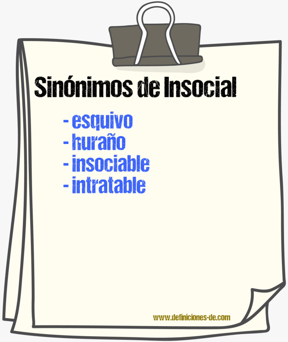 Sinónimos de insocial