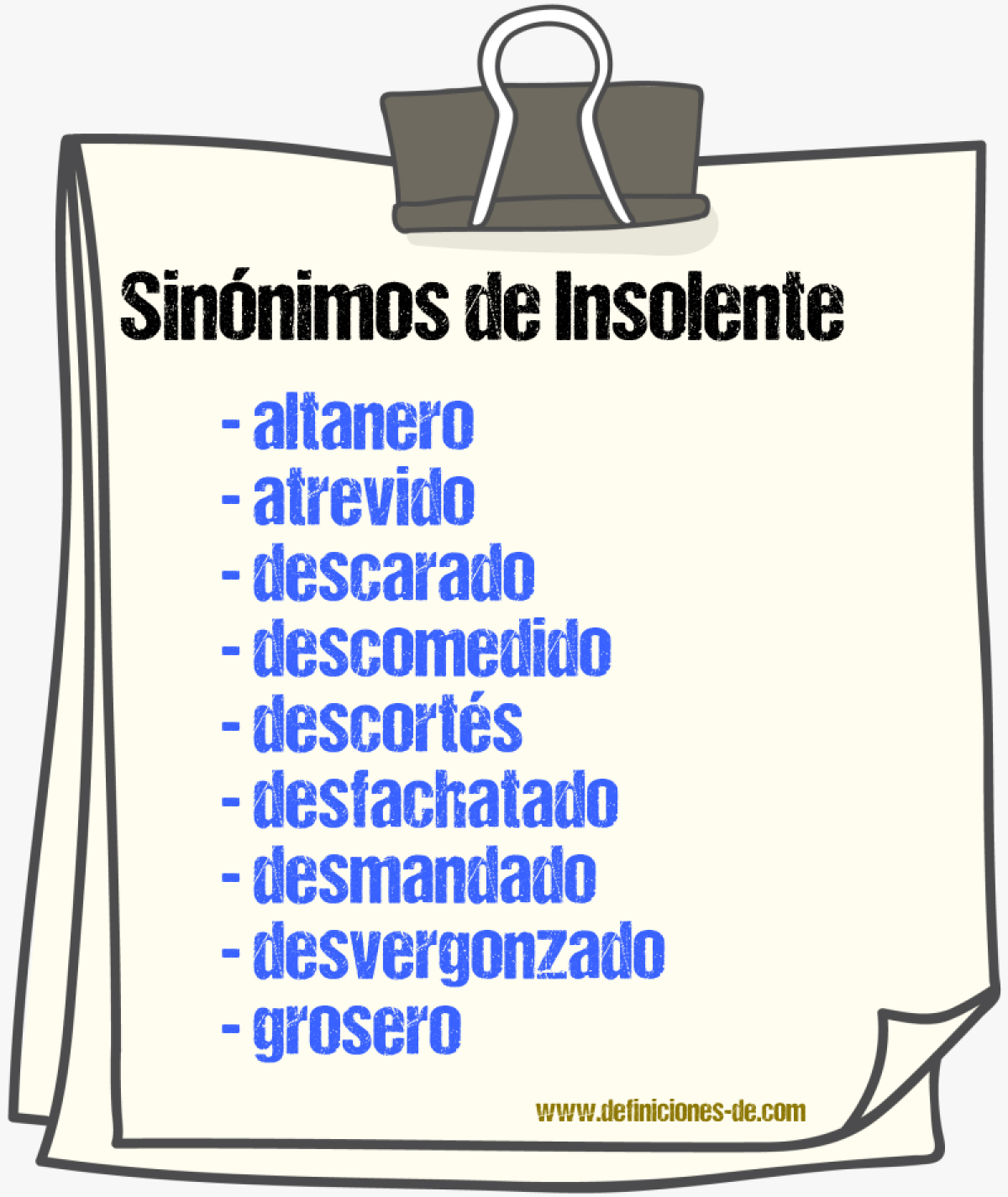 Sinnimos de insolente