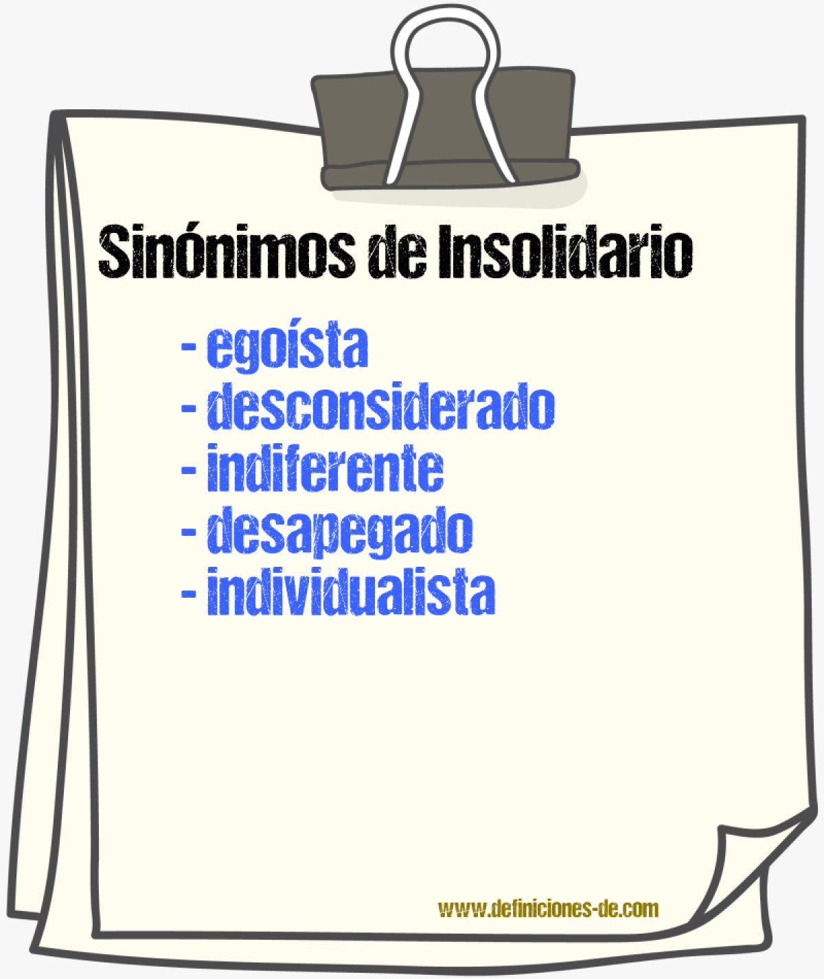 Sinónimos de insolidario
