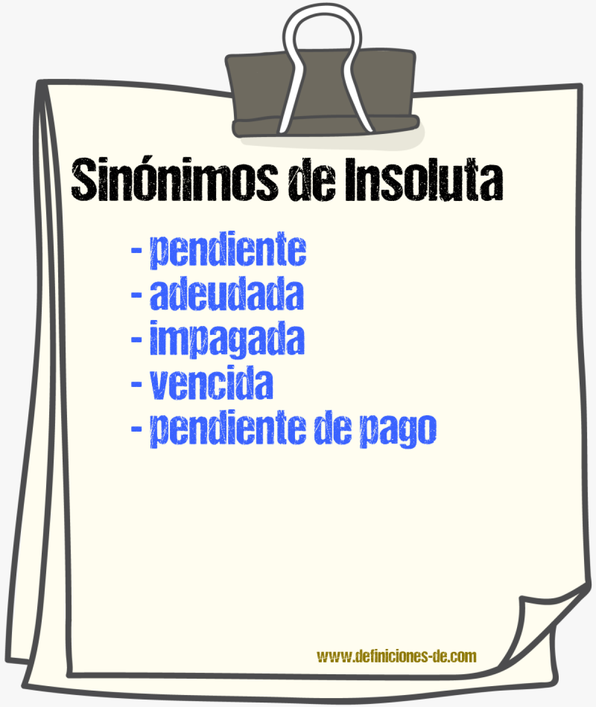 Sinónimos de insoluta
