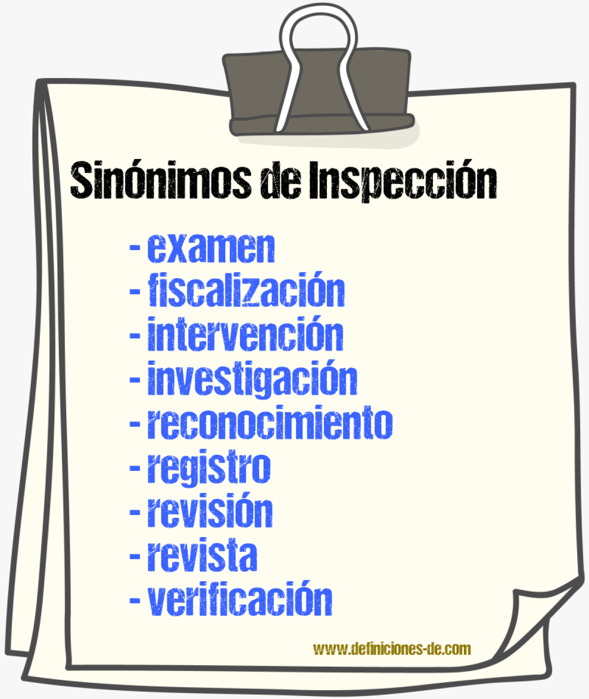 Sinónimos de inspección