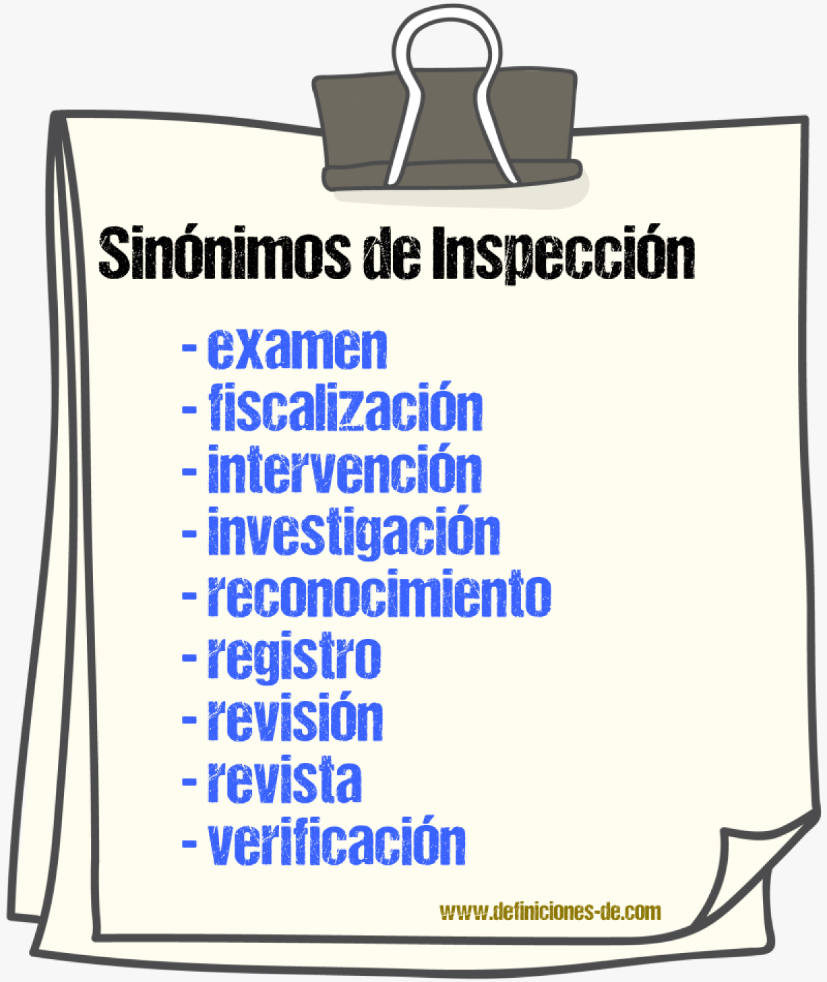 Sinnimos de inspeccin