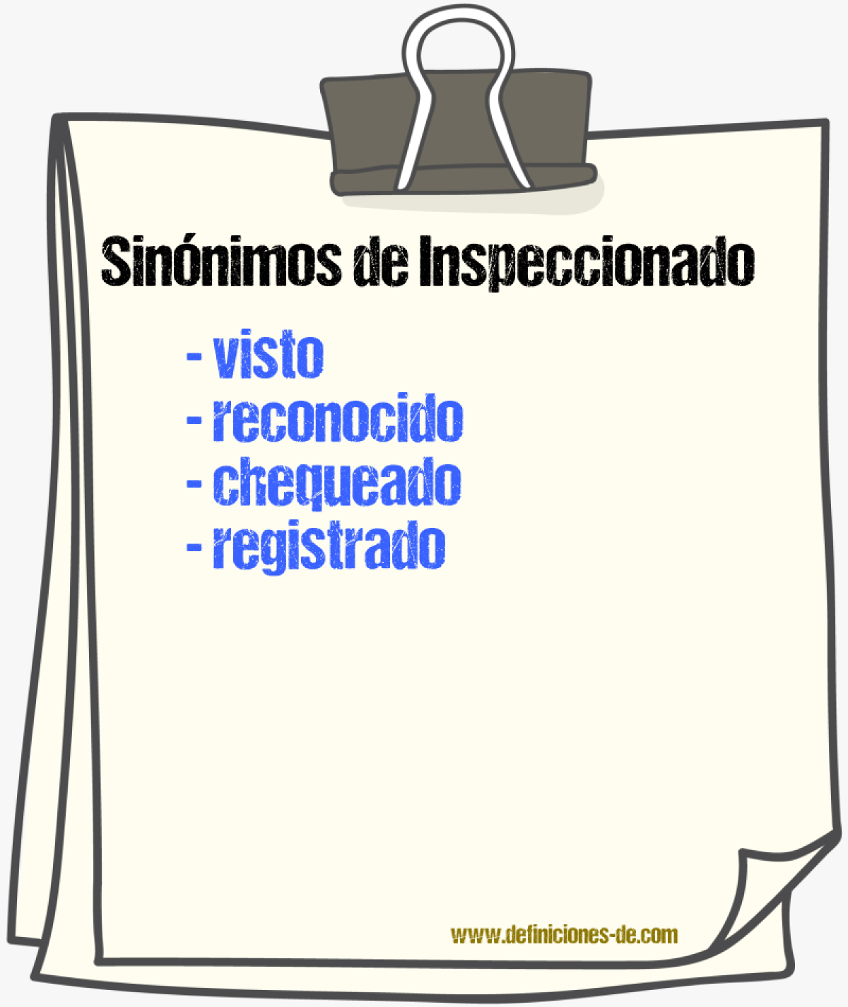 Sinnimos de inspeccionado