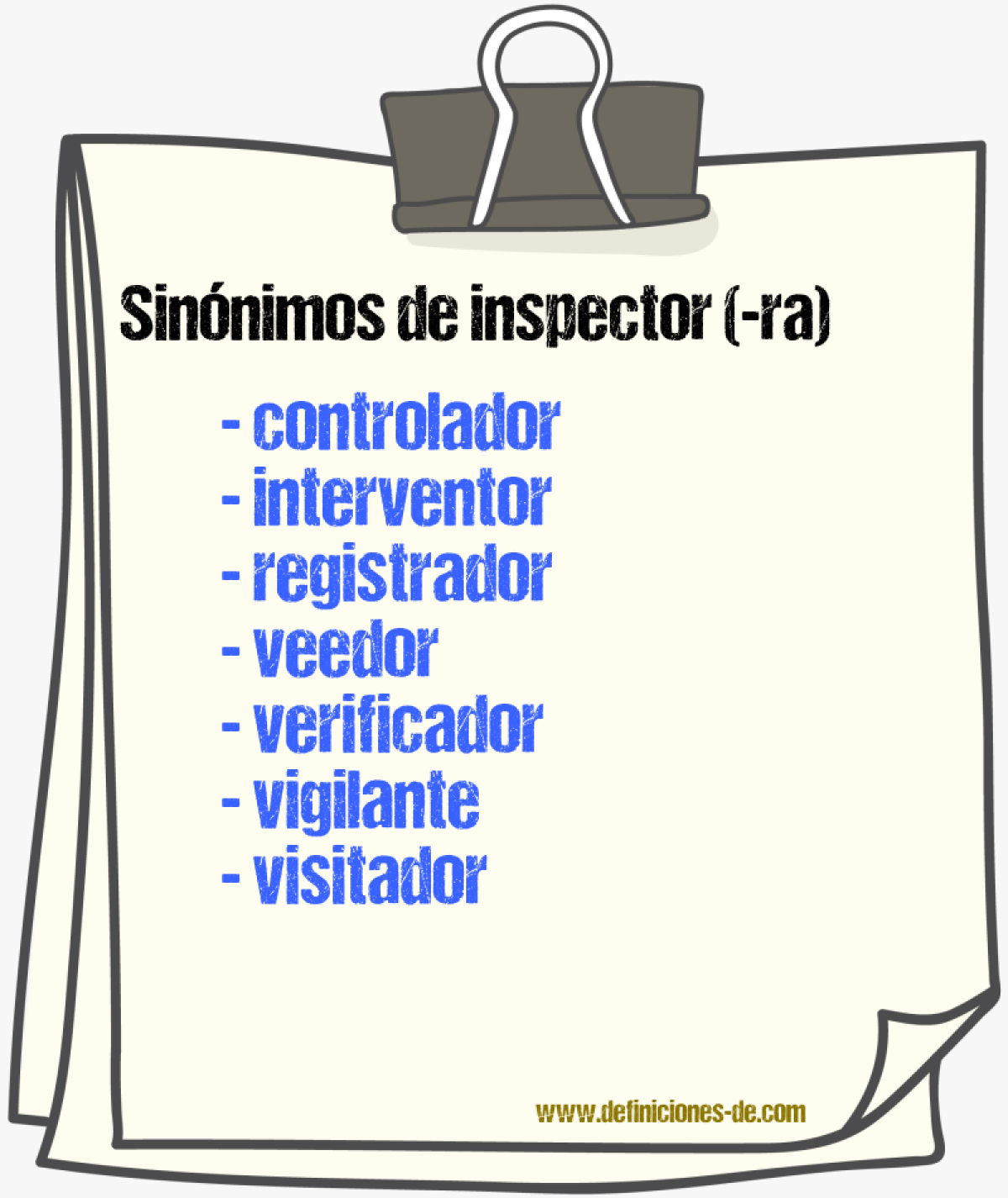 Sinnimos de inspector