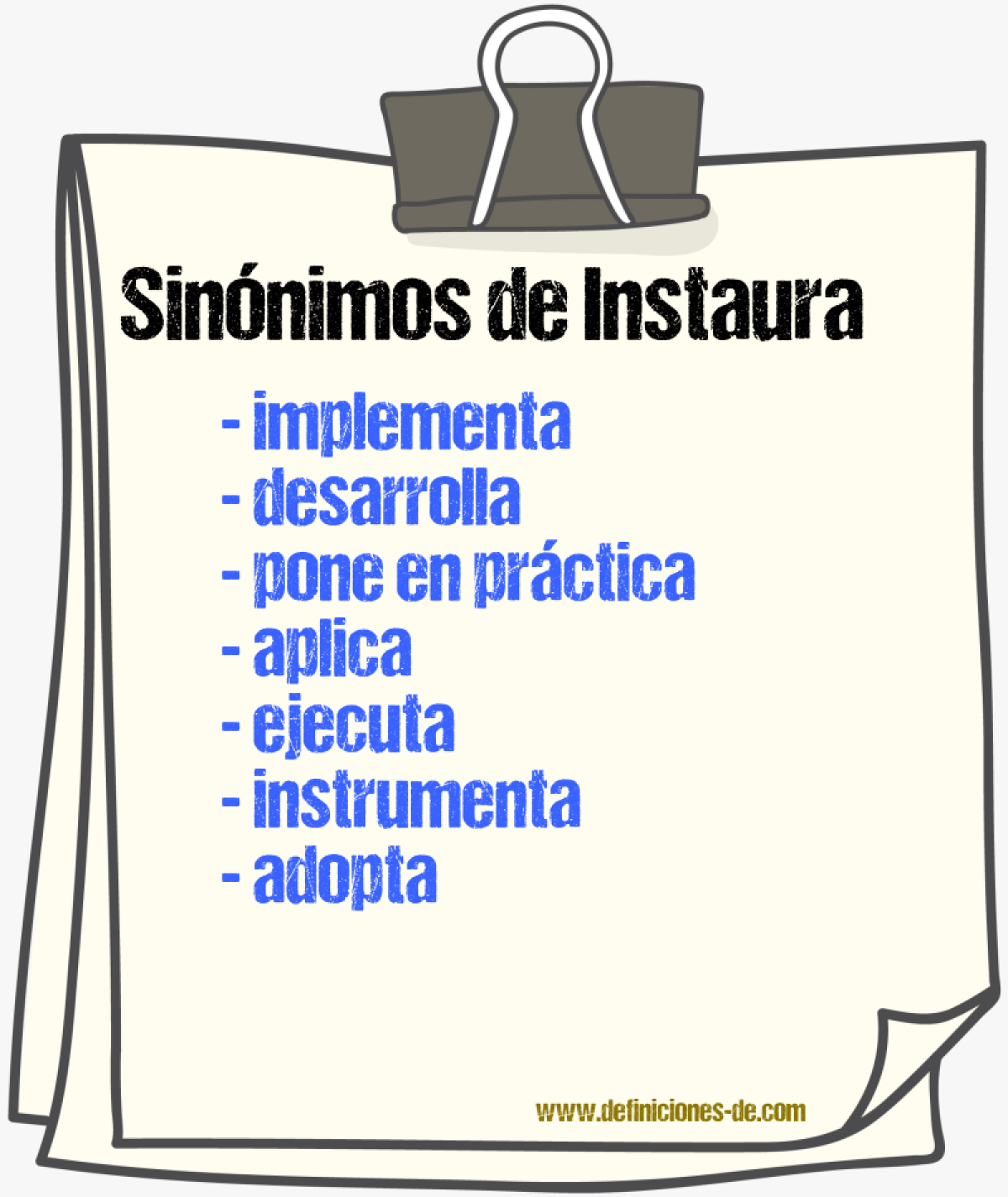 Sinónimos de instaura