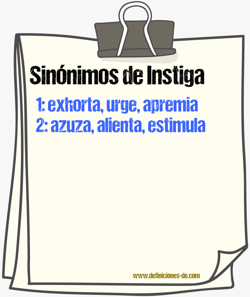 Sinónimos de instiga