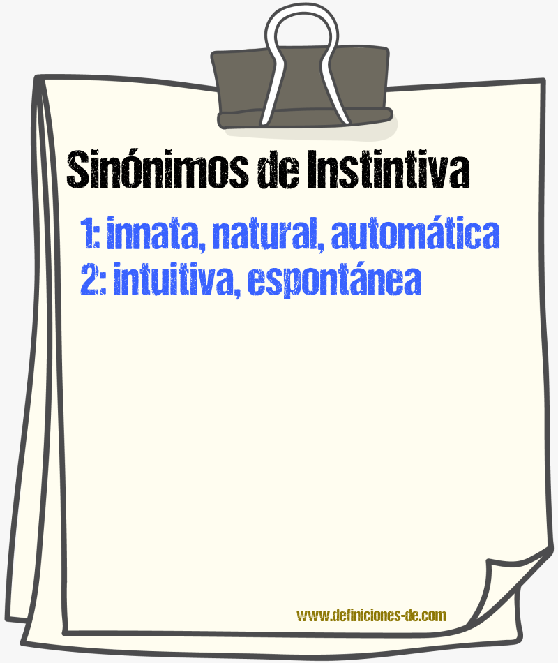 Sinónimos de instintiva