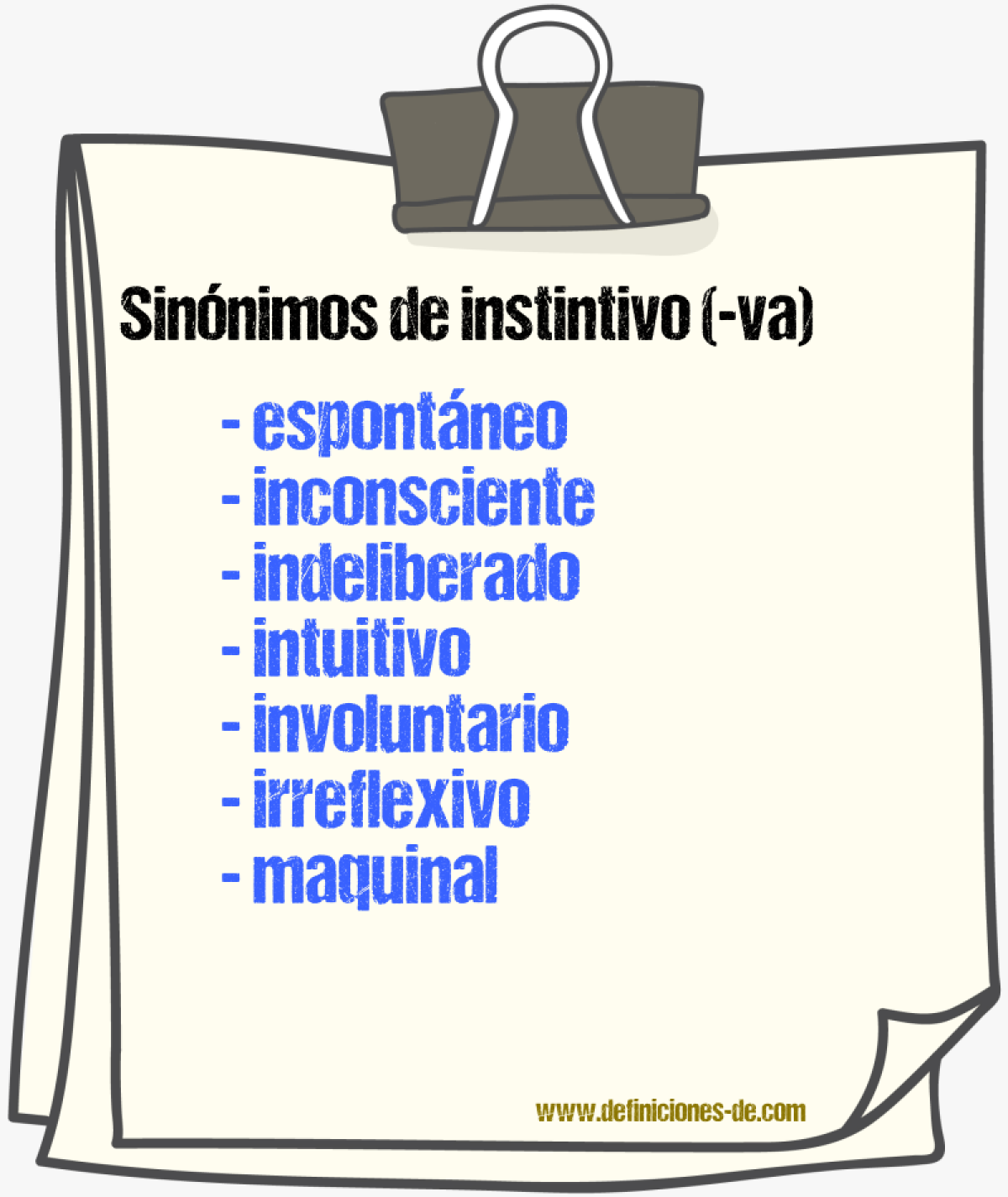 Sinnimos de instintivo