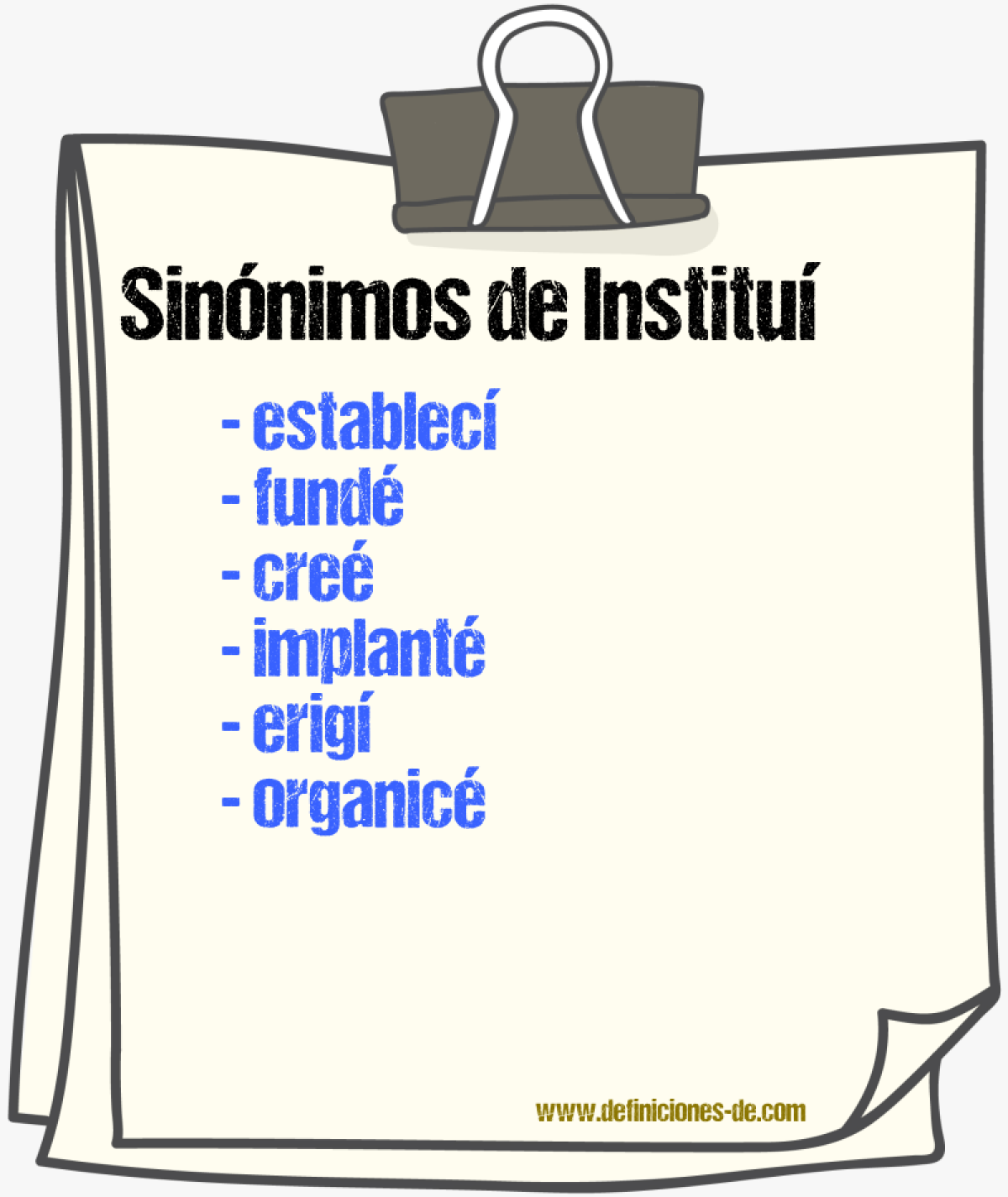 Sinónimos de instituí